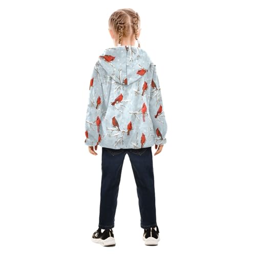 OTVEE Retro Winter Birds Kids Hoodie Jacket Fall Spring Full Zip Warm Outwear Coat4