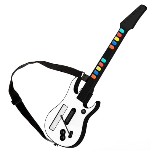 DOYO Wii Guitar Hero, trådlös Guitar Hero Controller för Guitar Hero Wii och Rock Band 2 Wii U-spel (exklusive Rock Band 1) med rem, vit