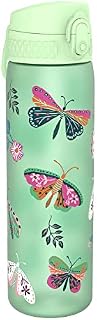 Ion8 Leak Proof Slim Water Bottle, BPA Free, Wild Butterfly, 500ml (18oz)