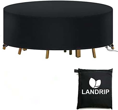 Landrip Extra Large Garden Furniture Covers, Heavy Duty Oxford Round Garden Table Cover Circular Patio Set Covers Waterproof, Anti-UV, Ø230 x 100cm
