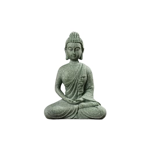 Ltahtliay Meditierende Buddha Statue Figur, Mini Buddha Serene Dekorative Sitzende Stein Zen Skulptur DekorationStein Handgemachte Buddha Skulpturen für Veranda Yard Kunst Dekoration, Zen Decor (B)