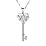 poplyke collana di chiavi da donna in argento 925 collana con ali ad angolo gioielli di moda regalo per le ragazze