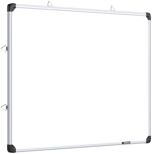 Image of Amazon Brand - Solimo Non-Magnetic Double Sided Whiteboard & Chalkboard | 6x4 Feet (180x120 cm) | Dry Erase Marker & Chalk Writing Board | Home, Office, School, Kids | Aluminium Frame | Pack of 1