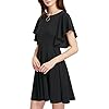 ROMWE Women's Stretchy A Line Swing Flared Skater Cocktail Party Dress Black XL