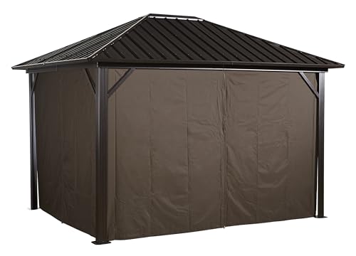 Sojag Accessories Set of 4 10' x 12' Curtains for Genova Outdoor Gazebo - Brown