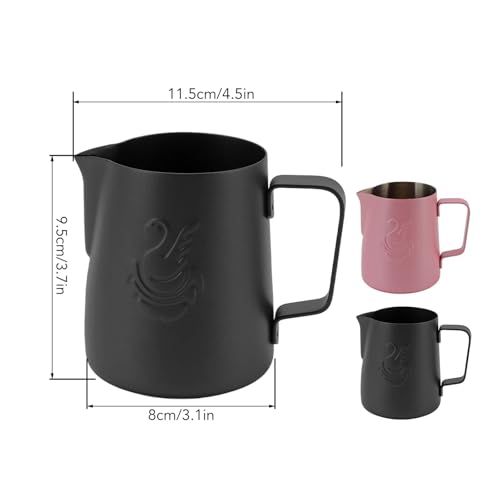 Jarra para leche de acero inoxidable 304 rosa con acabado premium 3