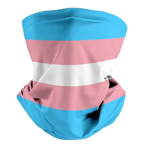 pmbvcgsy Fashion Neck Gaiter for Men Women Trans Flag Pattern Face Cover Mask Head Wrap Balaclava Multifunctional Scarf Bandana Headband for Gift