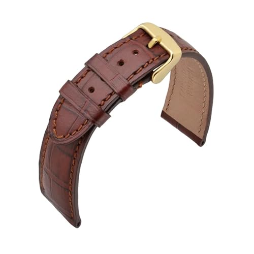 Bracelet montre cuir 20mm 22mm universel avec boucle dorée en relief hommes femmes