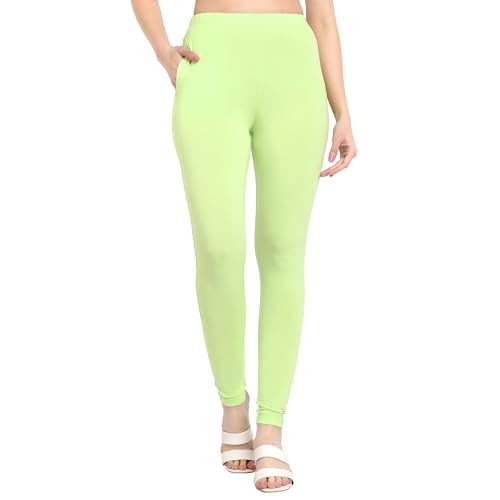 Image of ONE SKY Women Full Length Leggings | Cotton Modal Spandex Blend | High Waist Stretchable & Bio-Washed Fabric | Colour-Lock Technology | Comfortable Leggings for Women