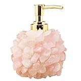 Hand- und Geschirrseifenspender aus Regenbogenfluorit-Rosenquarz - Manueller Seifenspender für Büro, Hotel, Ferienwohnung, Moderne Küchen- und Badezimmerdekoration & Acce