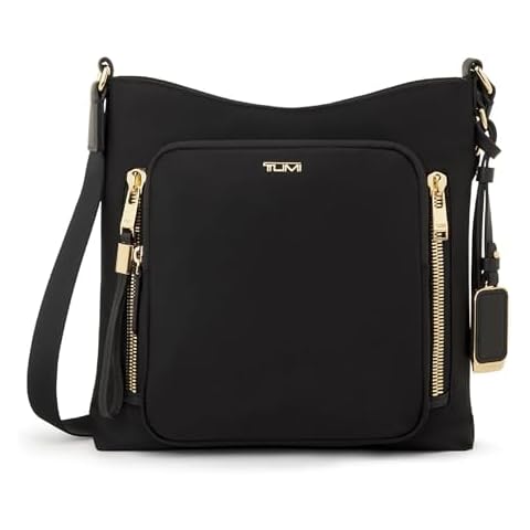 TUMI - Voyageur Tyler Crossbody - Nylon Crossbody Bag - Business, Travel Bag - Stain, Water-Resistant - Stylish Purse - Black & Gold Cover
