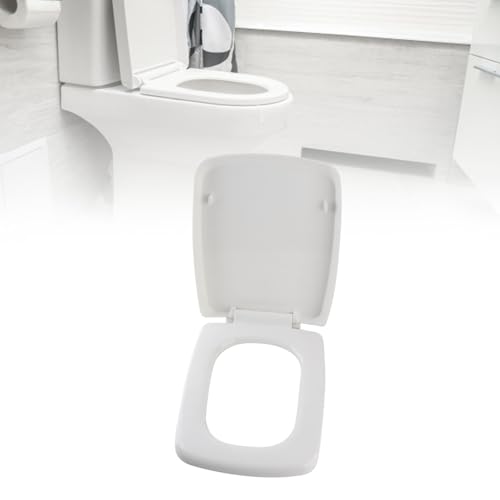 Sanitario cuadrado para tazas redondas estándar – tapa blanca de polipropileno con cierre suave y fácil instalación miniatura 6