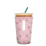 Sok It JavaSok Iced Coffee & Cold Soda Insulated Neoprene Cup Sleeve (Cherry Bomb, Medium: 22-28oz)
