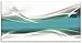 Produktbild ARTland Glasbilder Wandbild Glas Bild einteilig 60x30 cm Querformat Abstrakte Kunst Rauch Welle Kreativ Design Außergewöhnlich Petrol T9FA