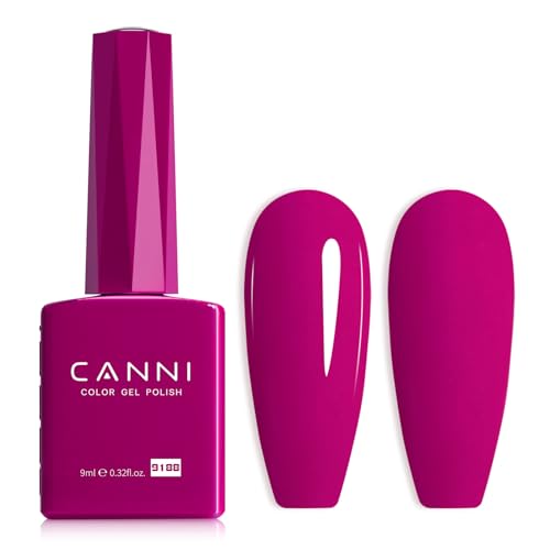 Image of CANNI Deep Purple Red Gel Nail Polish, 1Pcs Dark Berry Purple Gel Polish Color Soak Off U V Nail Manicure Salon DIY at Home