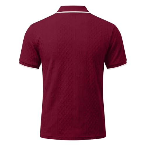 Camisa Polo para Hombre Manga Corta con Cierre Cuarto Cremallera Verano Playa Ajuste Clásico Estilo Golf miniatura 6