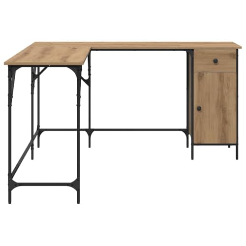 Bureau d'angle réglable pour optimiser l'espace | Table chêne artisanal 141cm - 8