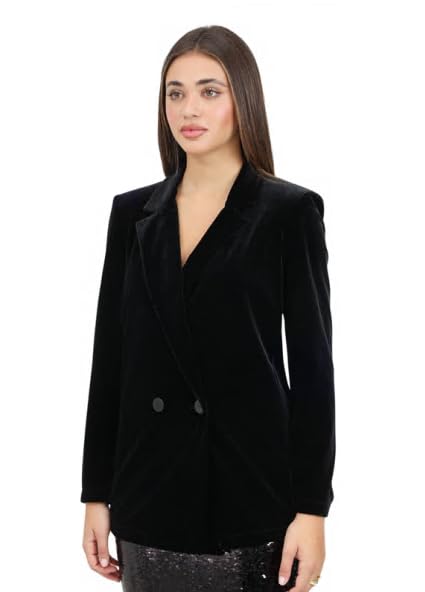 Armani Exchange Women's Tall Size Stretch Velvet Blazer