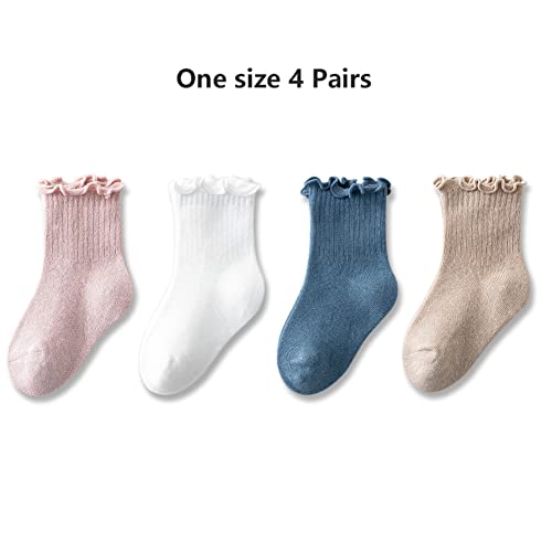 Hiking Socks Baby Socks Breathable Cotton Socks 4 Pairs Socks Infant Toddler Socks Suitable for Girls and Boys Walking Socks2