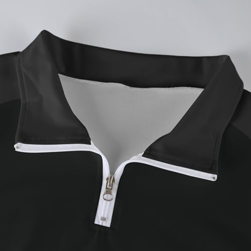 RTRDE Men's Color Block Sweatshirts, Long Sleeve Quarter Zip Casual Basic Pullover Workout Golf Sweaters, M-3XL3