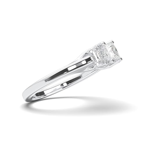 0.60Ct Princess Cut Moissanite 3 Stone Trilogy Engagement Rings For Women Ring2
