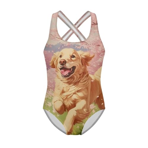 Image of One Piece Swimsuit Girls Cross-Back Bathing Suit 5-14Y Kids Swimwear Cute Swimsuits Sleeveless Bathing Suits