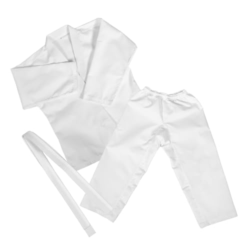 Healvian Karateanzug Für Junge Mädchen Weiß Taekwondo-Hosen Uniformen Kampfsportbekleidung Karate-uniform Mit Gürtel Training Cosplay Kostüm Partyanzug