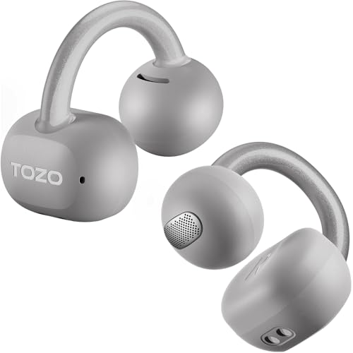 Image of TOZO OpenEarRing Open Ear Earbuds 40H Bluetooth 5.4 Lightweight Comfort Open Ear Clip On Wireless Earbuds with Smart Digital LED Display, Stable Connection, Secure Fit for Driving Workout