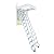 Undercat 11 Steps Attic Ladder, Retractable Pull Down Attic Stairs, Ceiling Mounted Folding Stairs with Pull Rod, Telescopic Loft Ladder Stair, 661Lbs Bearing Capacity, Blue+White