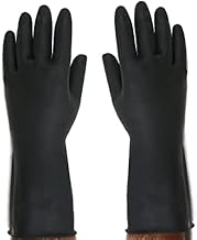 Reusable Household Rubber cleaning Gloves for Kitchen Dish-Washing, Cleaning, Gardening, Laundry and Sanitation and Lab Work Chemicals & Detergents Resistant Heavy Duty Hand Gloves (Black)