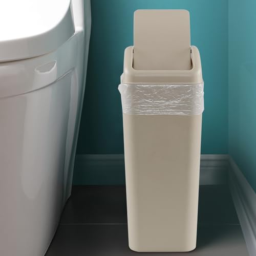 Caneca de Basura Plástica Slim 3.2 Gal Khaki 14L miniatura 7