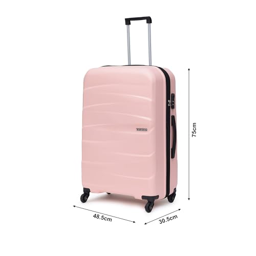 Image of YAYAVAR Check-in Large- 76 CM, 360 Degree Rotating Wheels,Polypropylene Material,Hard Luggage with Telescopic Handle and Combination Locking Mechanism, Moscow-(L,Baby Pink)