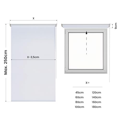 Miniatura 6 de Estores Enrollables Opacos Con Tejido De Calidad. Estor Opaco Blackout Persiana Opaca Que Aporta Oscuridad. Cortinas Dormitorio Opacas Novedad Storesdeco Blanco 200 X 250 Cm