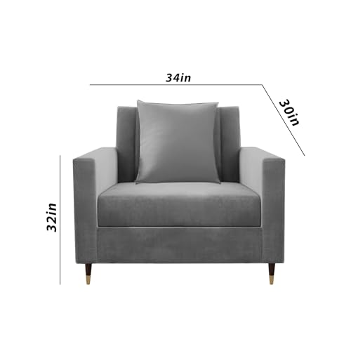 Image of Casaliving Garcia 3+2+1 Seater Sofa Set for Living Room (Dark Grey Colour) Premium Fabric Sofa