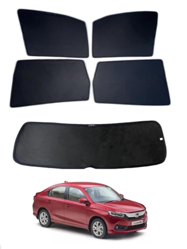 Image of Premium Car Sunshade Fix Type Non-Magnetic Curtain with Rear Dicky Curtain Set of 5pc for Amaze 2018