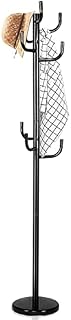 Multigot Metal Coat Rack, Freestanding Clothes Hanger with 8 Hooks, Entryway Home Floor Hall Tree for Hat Bag Scarf Umbrella