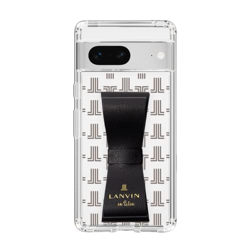 [LANVIN en Bleu] Google Pixel 7 �X�����v���e�N�V�����P�[�X STAND & RING RIBBON Black �����o���I���u���[ (Monogram - Black)