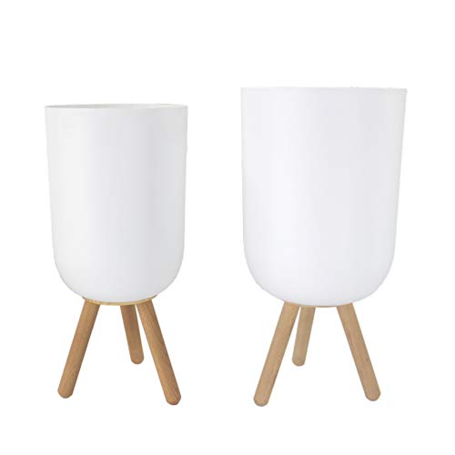 Dekorativer Blumentopf mit Holzbeinen (2 Stück, Pflanzbeutel im...