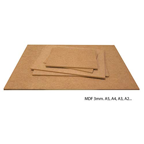 Tableros de DM de 3 milímetros - para Maquetas, Láser, CNC, Pintar, Dibujar. Elige Medidas: (A4 - Pack de 30)