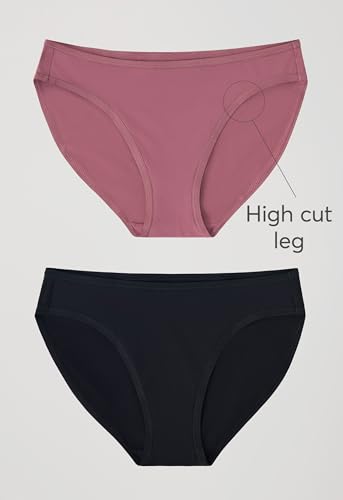 Image of Pact Women's Organic Cotton Bikini Underwear, Classic Fit Panties with High Cut Leg