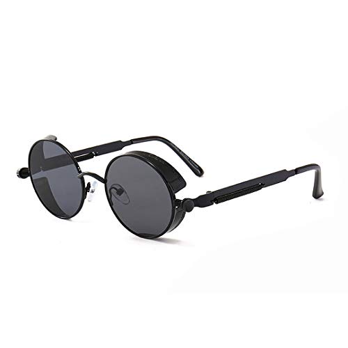 BOUACOUA Steampunk Retro Round Sunglasses Men Women Sonnenbrille Herren Cover