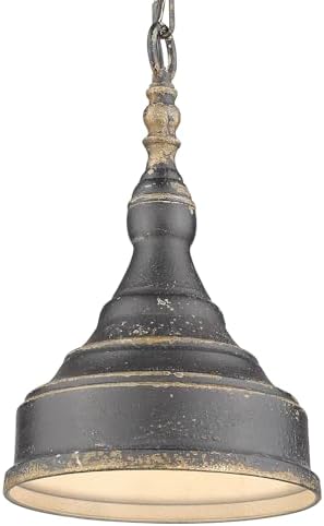 Golden Lighting 0806-S ABI Keating Mini Pendant, Black- Pendant Light Fixtures, Pendant Lights, Ceiling Light Fixture, Dining Room Light Fixture, Ceiling Light Fixtures