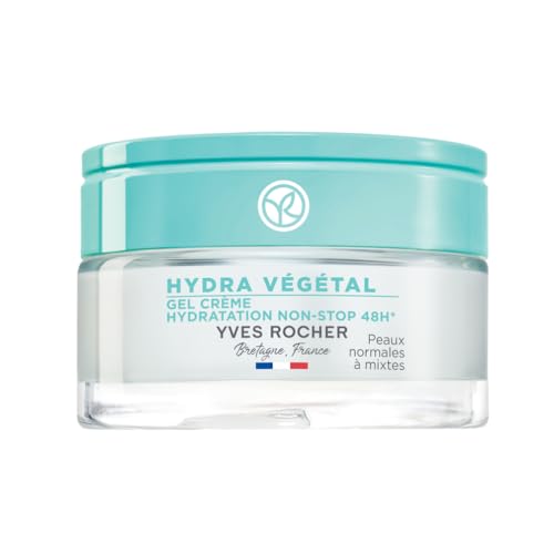 Yves Rocher HYDRA VÉGÉTAL - Gel-Creme Non-Stop Feuchtigkeit 48h - Intensive Feuchtigkeitscreme für Tag & Nacht - Für normale und misch Haut - 50 ml
