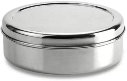 Stainless Steel Round Shape Masala dabba Spice Box Organiser with 7 individual comaprtments 1000ml