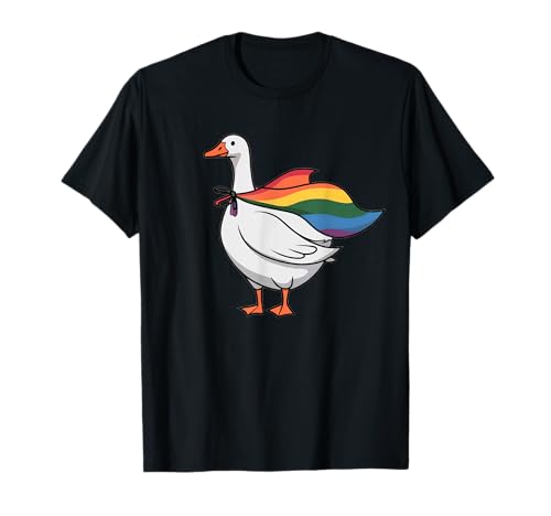 Lgbtq Flagge Pride Goose Lesbisch Gay Silly Transgender Regenbogen T-Shirt