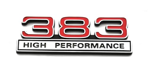 Image of 2pcs 383 6.2L High Performance Engine Emblems Badge 3D Decals Stickers Cars Trucks (Chrome Red)