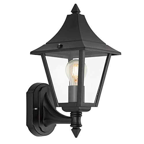 KS verlichting Wandleuchte Livorno Stehend- Wandlampe - Klassisch - ohne bewegunsmelder & Leuchtmittel - Für Hof & Garten - Für Halogen & LED - Max. 60W Aluminium - Schwarz Cover