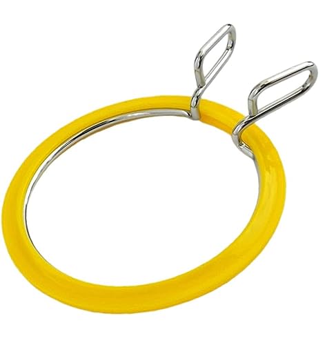 Image of Nurge Metal Embroidery Hoops - Premium Spring Tension Embroidery Hoop for Cross Stitch - Durable Ring with Quick Release Safety Clip - Ideal for Crafters,Beginners & Professionals - Yellow - Small