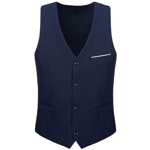 Mens Suit Vest Formal Dress Tuxedo Vests for Men Slim Fit Casual Business Wedding Waistcoat2
