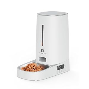 Molly&Cody BALOU Futterautomat für Katzen & Hunde (4L Behälter, automatischer Futterspender für Trockenfutter, Fütterung nach Zeitplan, LED Anzeige, Tastensperre, duale Stromversorgung, Edelstahl)